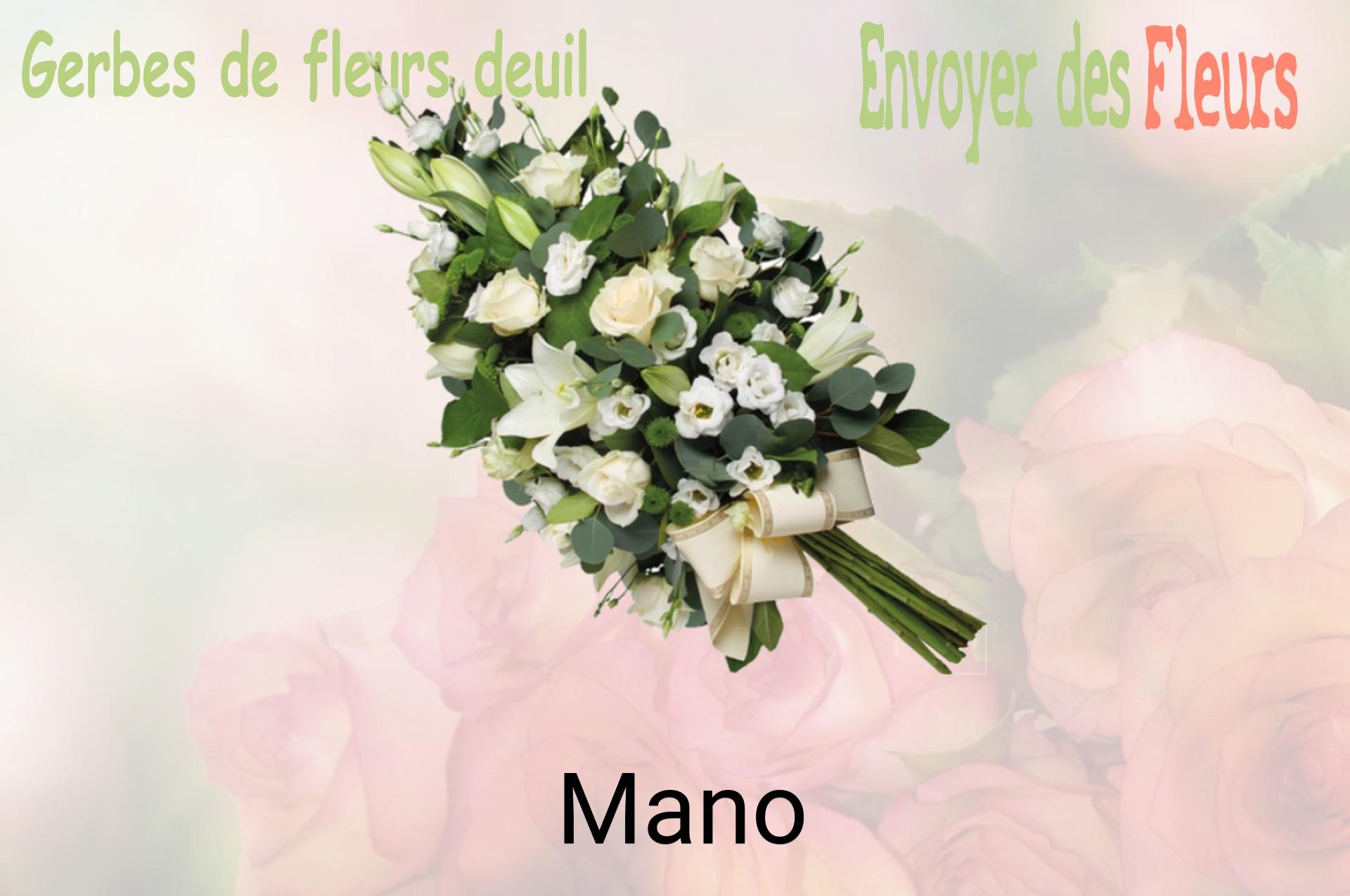 Gerbe de fleurs de deuil livrée à Mano
